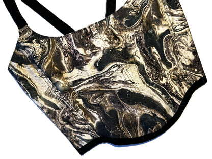 Marble Corsage – Earth Tone Abstract Corset Top