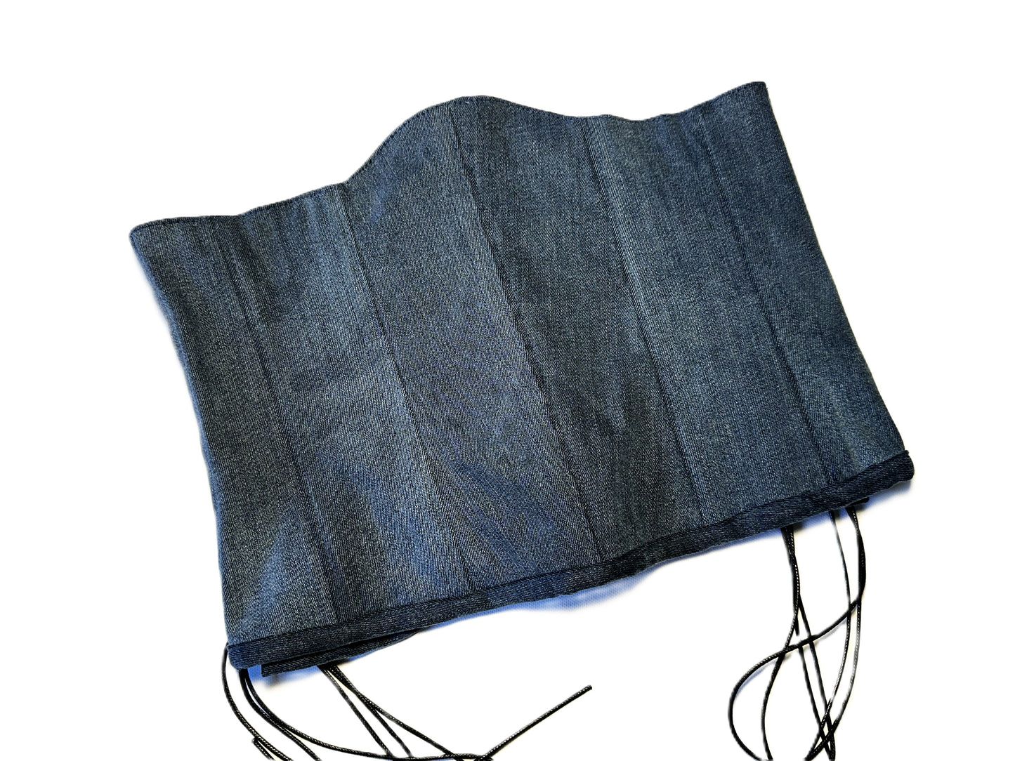 Dark Denim Underbust Corsage – Reworked Streetwear Einzelstück #881