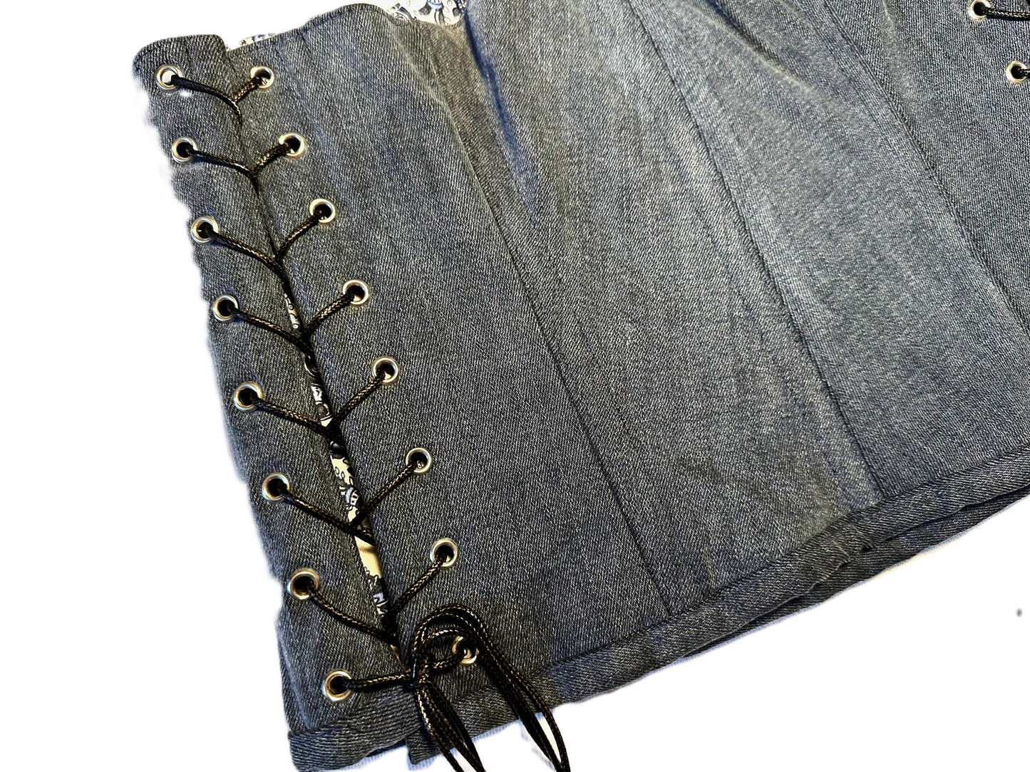 Dark Denim Underbust Corsage – Reworked Streetwear Einzelstück #881