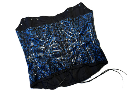 Blue Snake Corsage – Cyber Gothic Lace-Up Korsett #883
