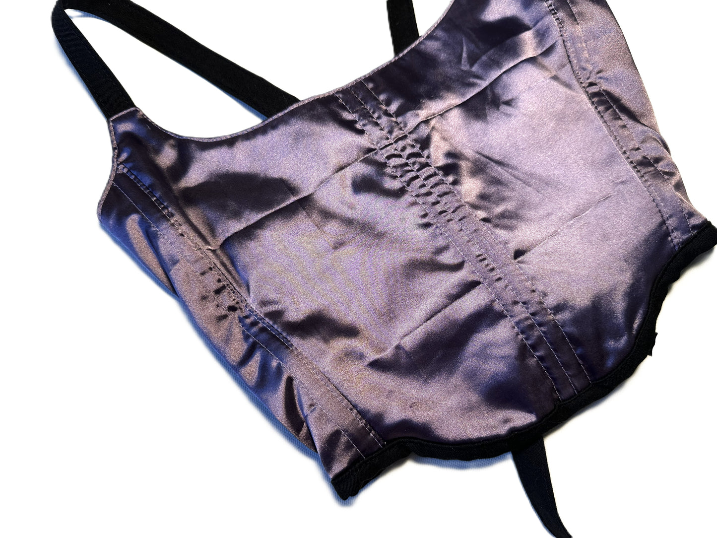 Lilac Satin Corsage – Romantic Y2K Corset Top #884