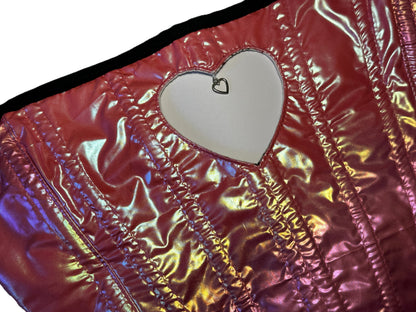 Pink Holographic Heart Corsage – Cyber Barbie Einzelstück #885
