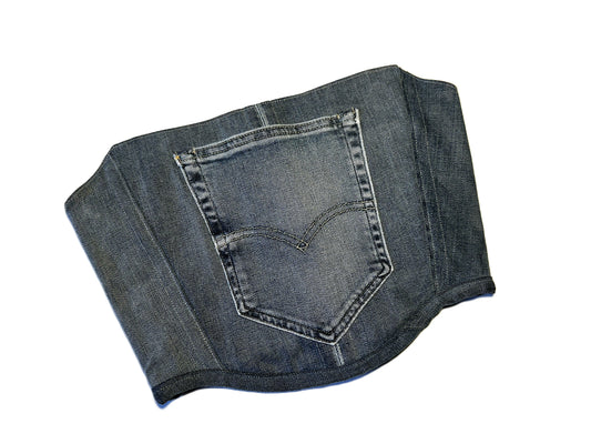 Denim Pocket Corsage – Upcycled Y2K Einzelstück #886
