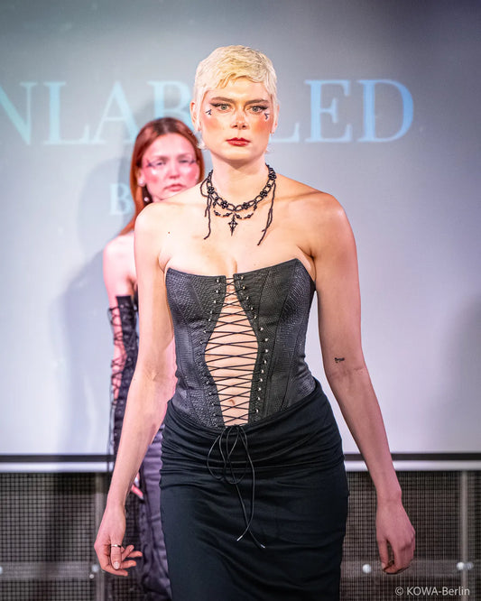 Korsett in Schlangenleder-Optik mit Cut-out | Lace-up Corset | Collwction 2026 #733