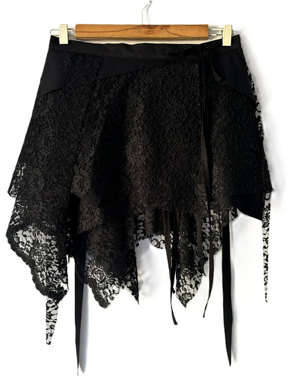 Champagne Fairy Wrap Skirt – Bestickter Spitzenrock mit Perlendetails #R043