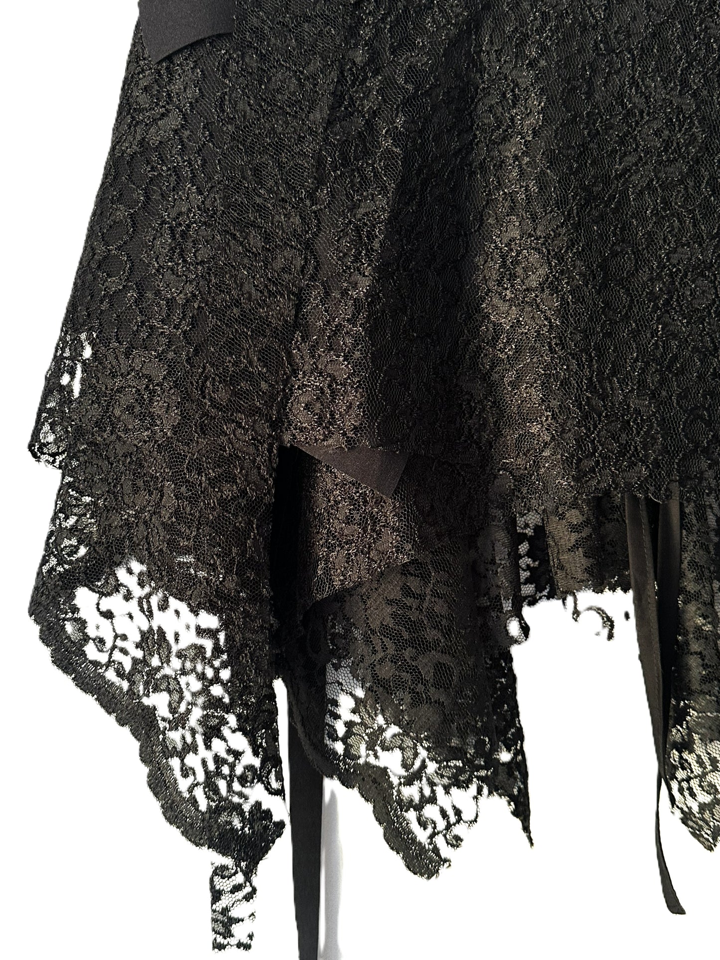 Champagne Fairy Wrap Skirt – Bestickter Spitzenrock mit Perlendetails #R043