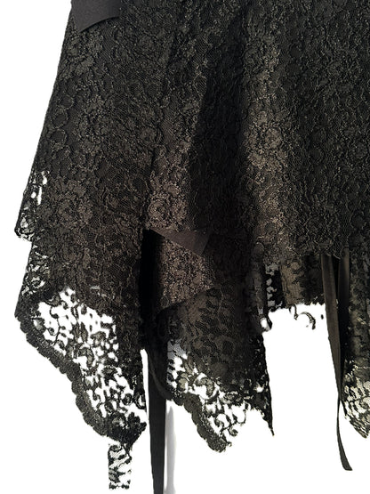 Champagne Fairy Wrap Skirt – Bestickter Spitzenrock mit Perlendetails #R043